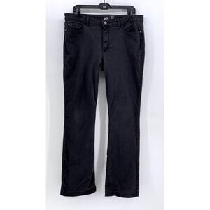 LEE Women's Black Mid-Rise Regular Fit Bootcut Jeans SZ 16